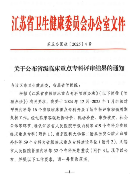 特大喜讯！泗洪首个省级临床重点专科建设单位诞生了！